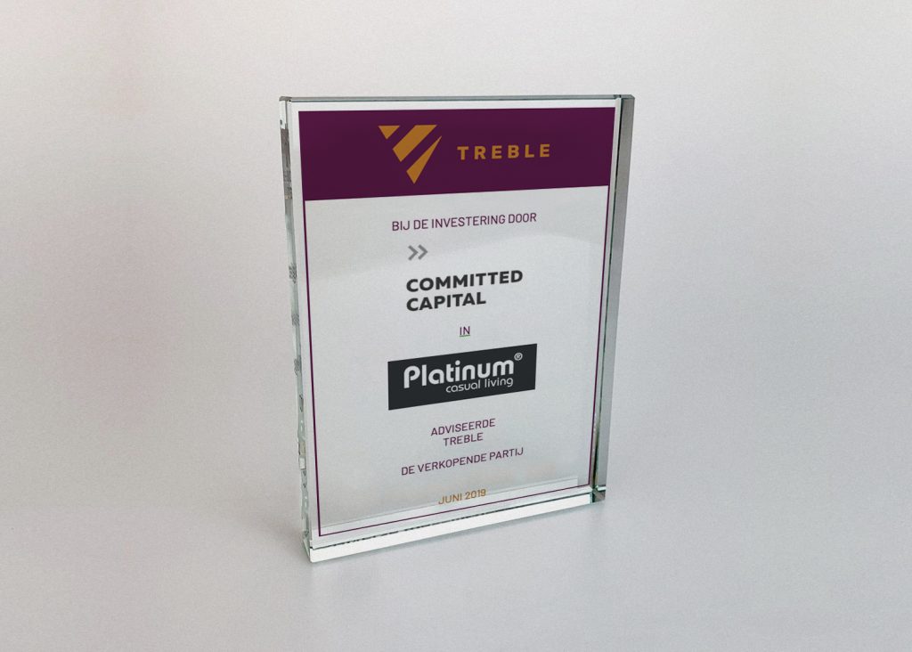TREBLE begeleidt Platinum bij investering door Committed Capital